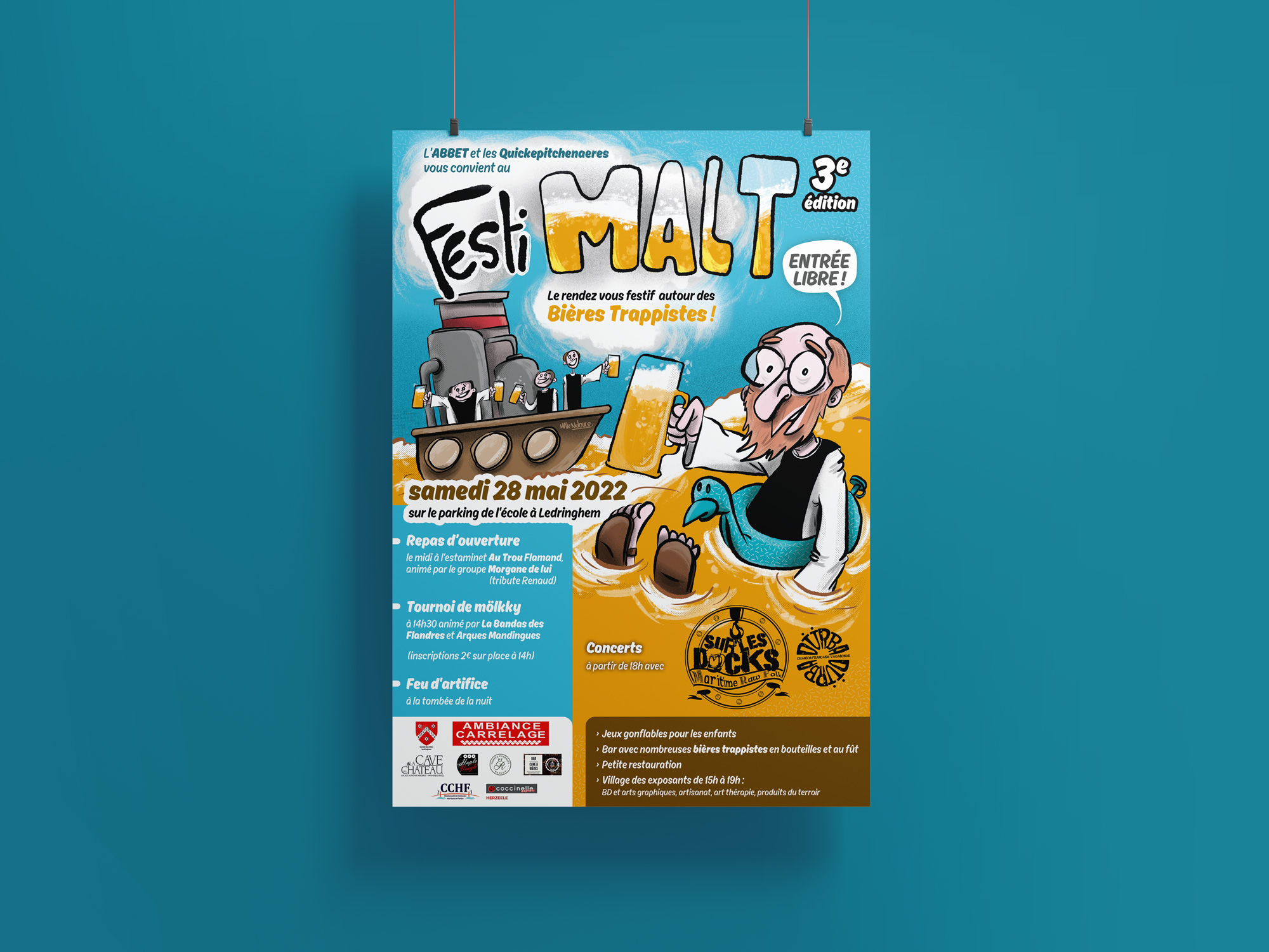 L'Amicale des buveurs de bières trappistes (ABBET) - Affiche festival Festimalt.