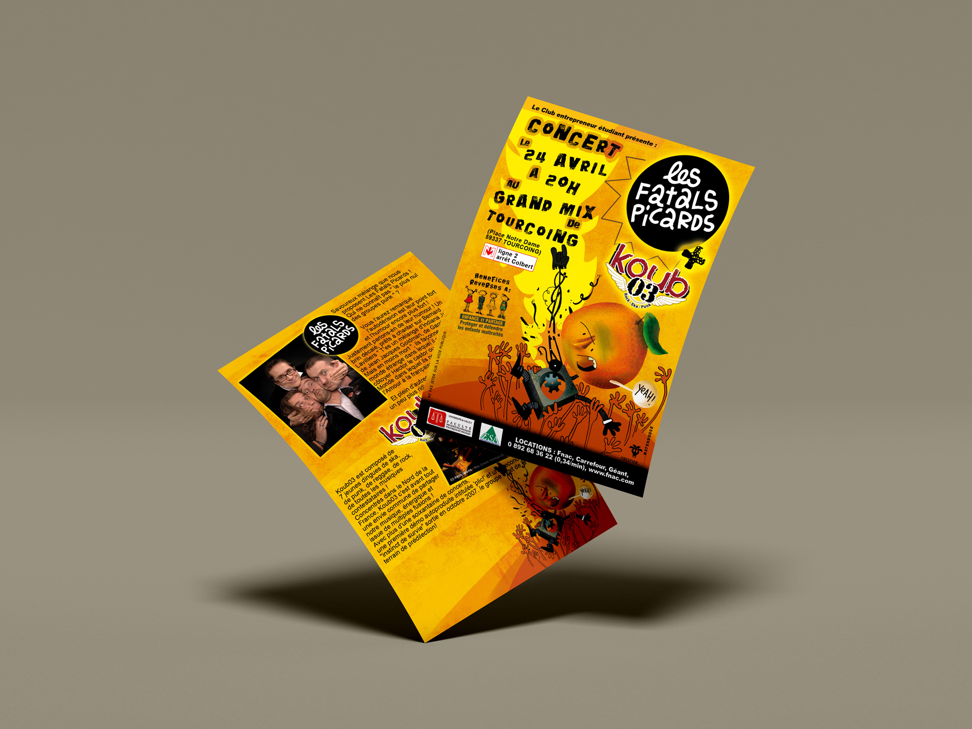Le Grand Mix - Flyer concert des Fatals Picards.