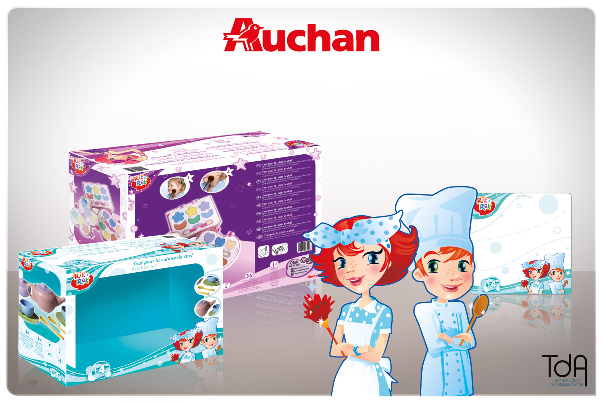 Auchan - Refonte packaging de la gamme de jouet Rik & Rok.